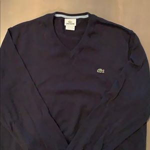 Lacoste Men’s Navy V-neck Sweater Medium